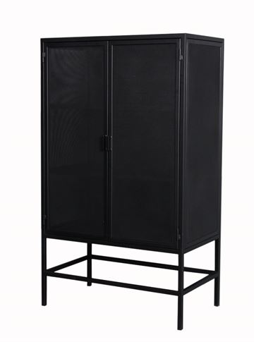 BLACK WEEK - Roskilde Vitrineskab i perforeret metal - 130x76x45 cm  - Sort